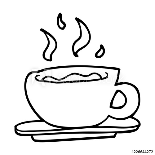 500x500 Line Drawing Cartoon Coffee Cup