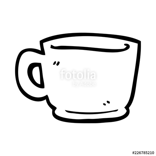 500x500 Line Drawing Cartoon Of A Tea Cup Stock Image And Royalty Free
