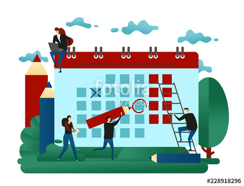 500x382 office cooperative teamwork plan big calendar planning