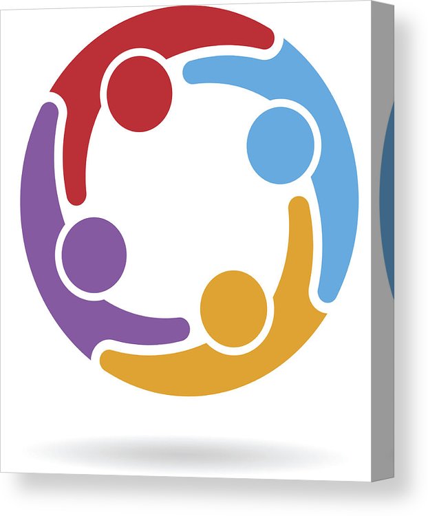 622x750 Teamwork People Group Of Four Person Illustration Canvas Print