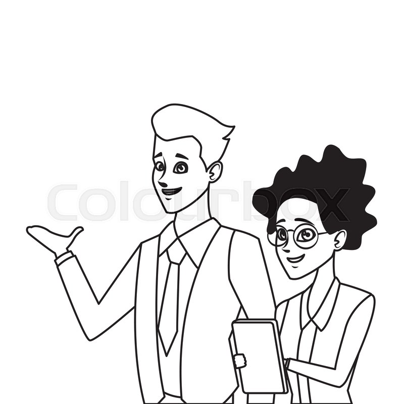 800x800 Business Presentation Teamwork Vector Stock Vector Colourbox