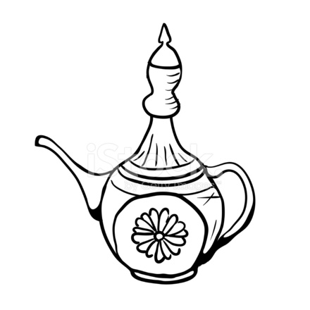 440x440 Antique Jug Or Teapot, Vector Illustration Stock Vector