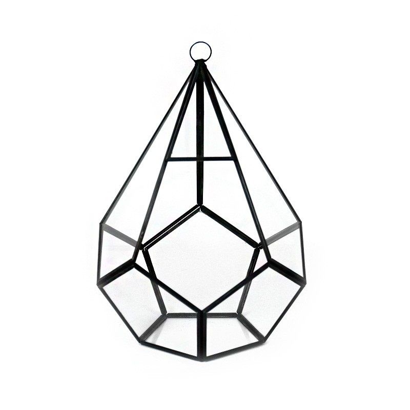 800x800 Hanging Hydroponic Glass Geometric Teardrop Terrarium Candle