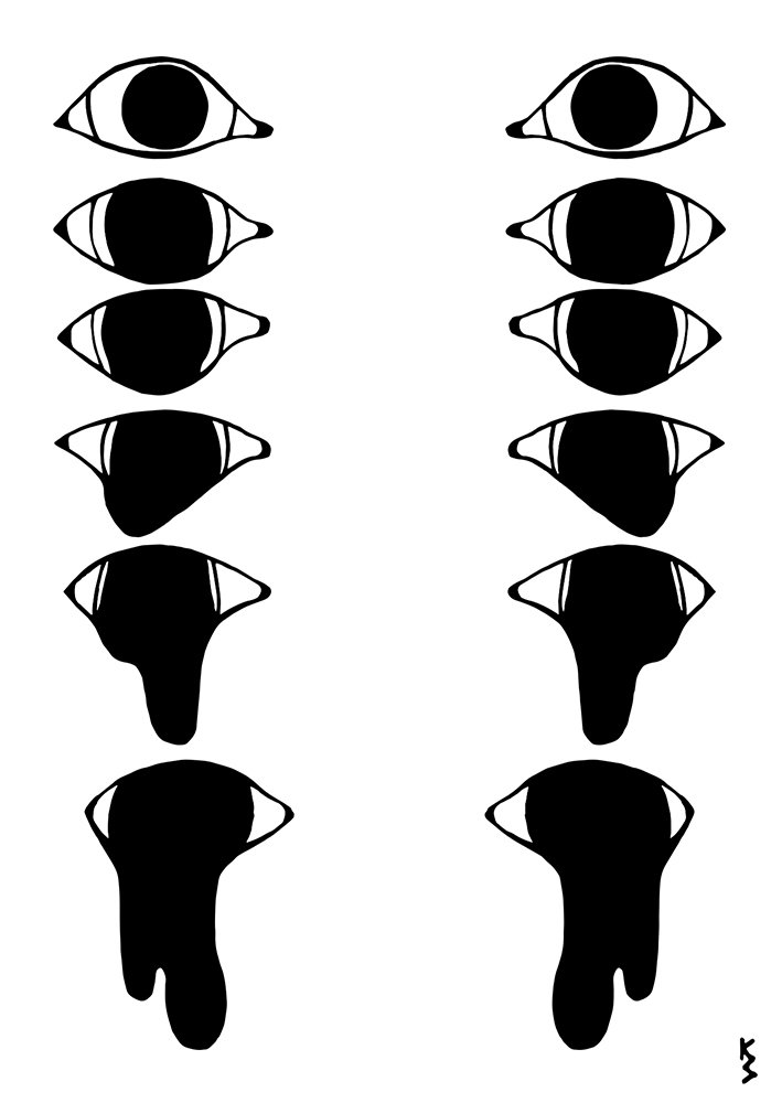 709x1000 Postcard Art Print Drawing Eyes Tears Original Minimalistic Etsy