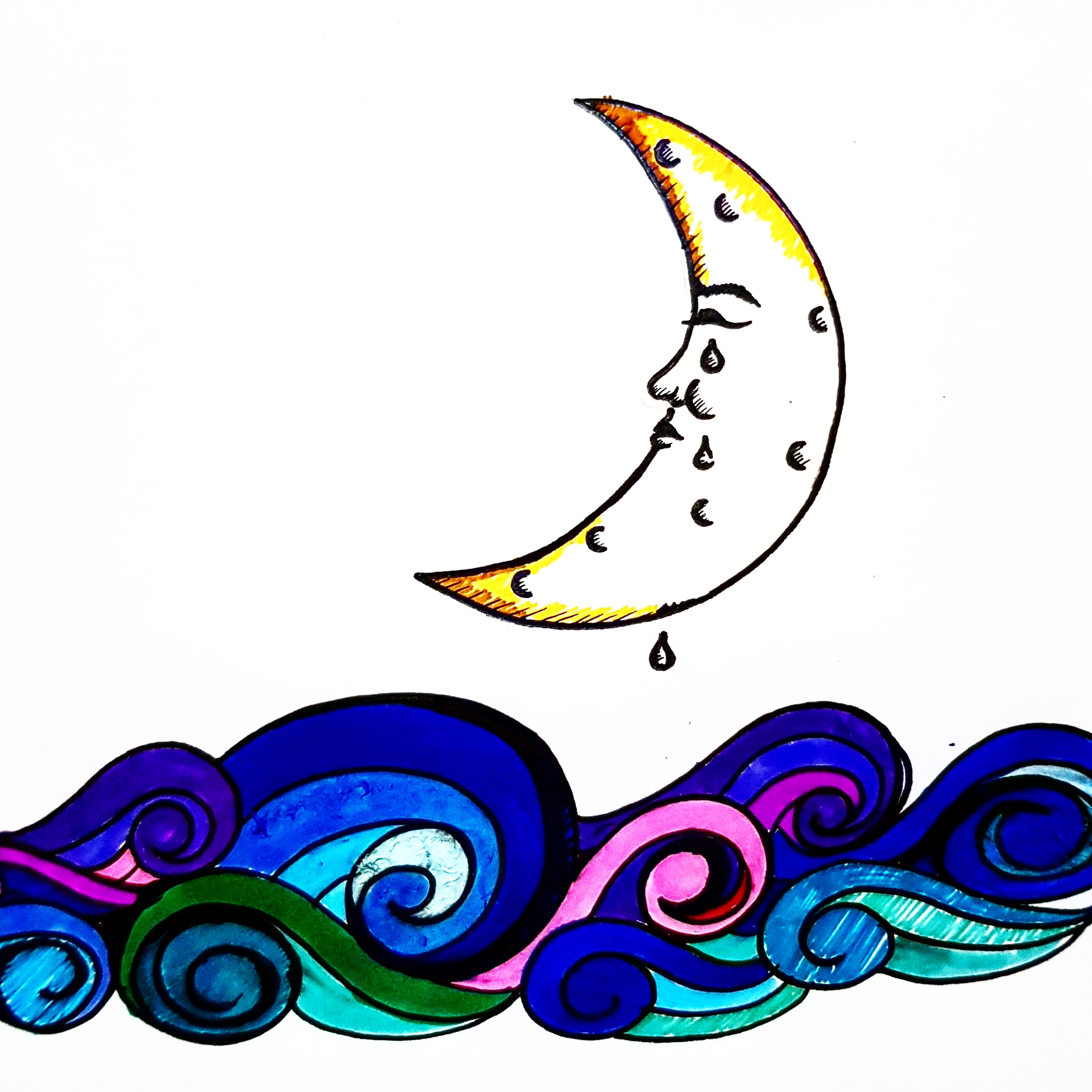 2160x2160 Tears From The Moon Drawing