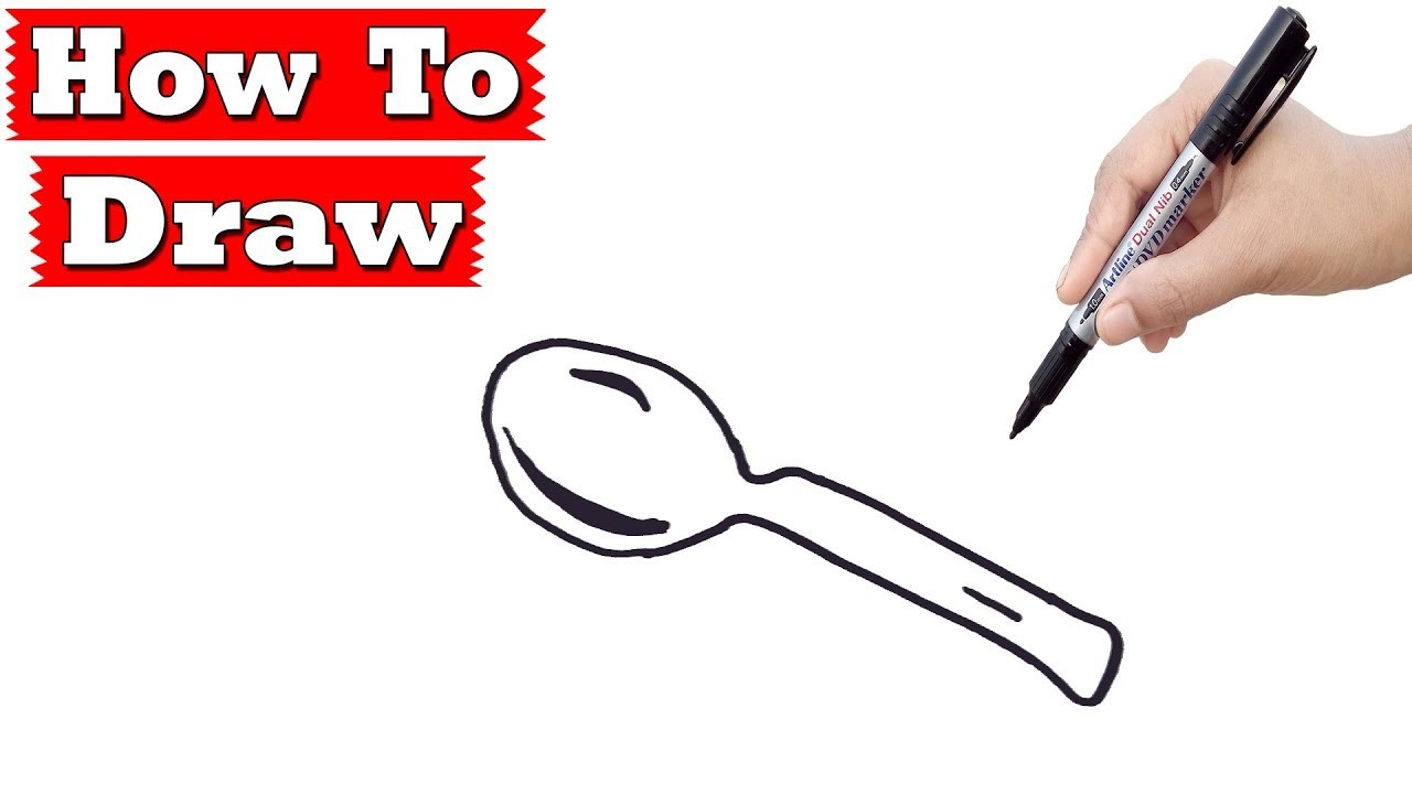 1280x720 how to draw a cute teaspoon easy step