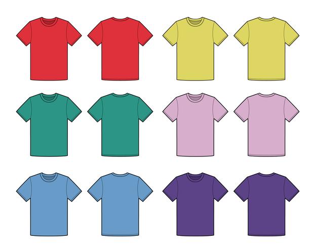 614x490 Basic Tee Shirt Fashion Flat Technical Drawing Template