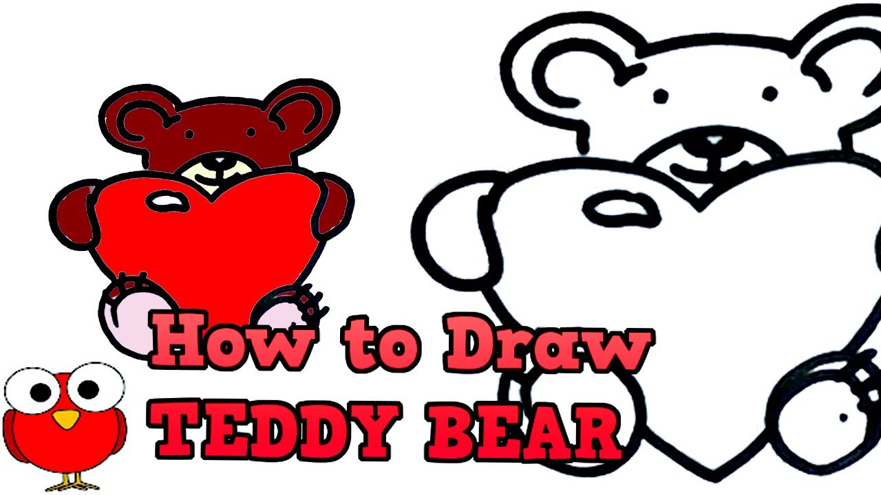 1280x720 How To Draw A Cute Teddy Bear With A Love Heart Easy Drawing