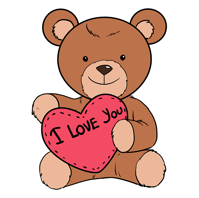 680x678 How To Draw A Teddy Bear With A Heart