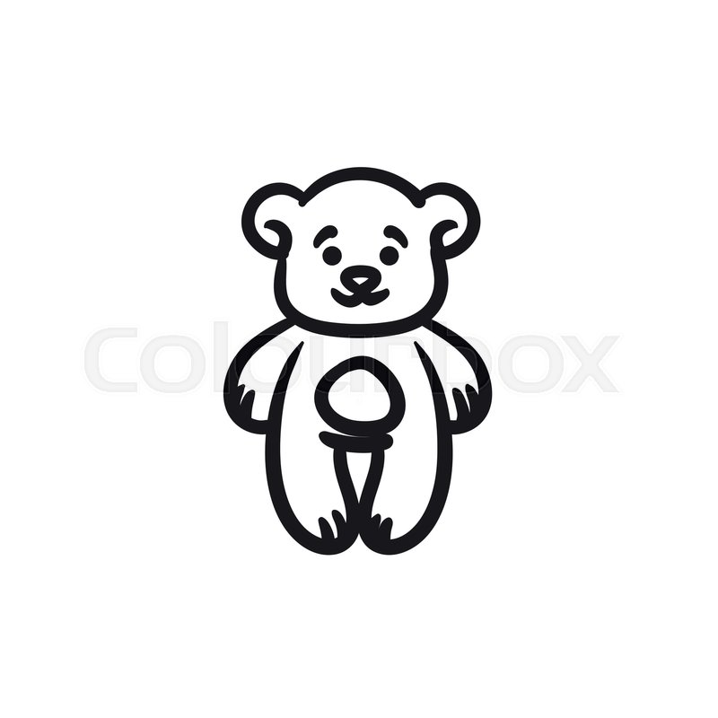 800x800 Teddy Bear Vector Sketch Icon Isolated Stock Vector Colourbox