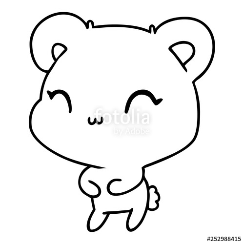 500x500 Line Drawing Kawaii Cute Teddy Bear Stock Image And Royalty Free
