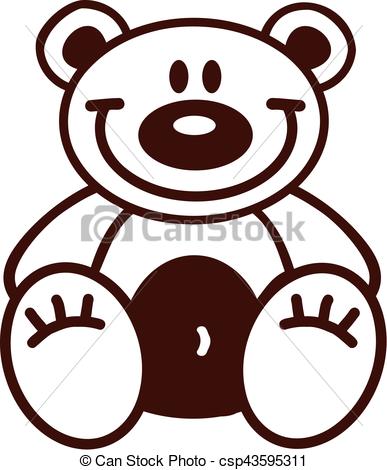 387x470 Cartoon Teddy Bear Outline Vector Clip Art