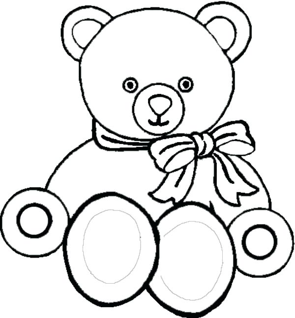 600x647 Teddy Bear Drawing Outline At Free For Personal Coloring Sheets