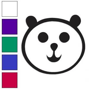 300x300 Teddy Bear Face Drawing Decal Sticker Choose Color + Size