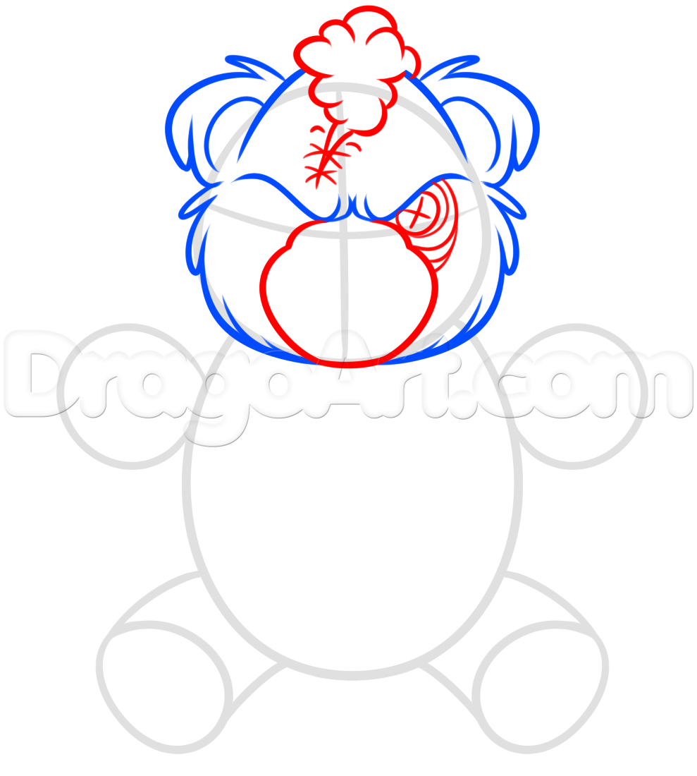 989x1100 How To Draw A Scary Teddy Bear, Step