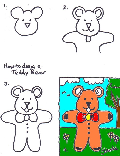 492x639 How To Draw Teddy Bear Kids