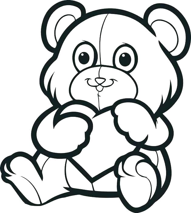 629x700 Teddy Bear With Heart Coloring Pages