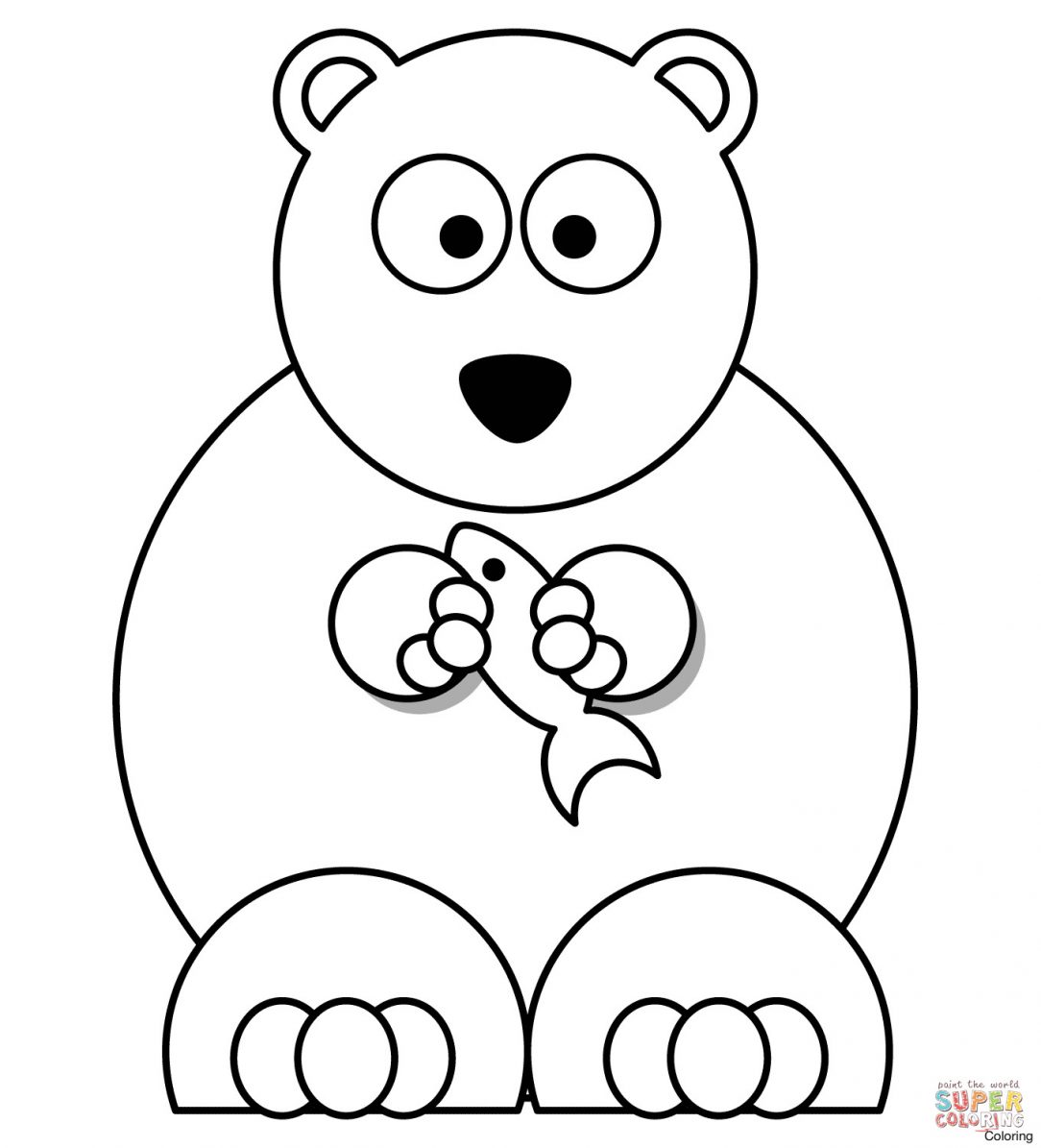 1084x1195 Polar Bear Drawing Cartoon Black And White Sitting Tutorial Easy