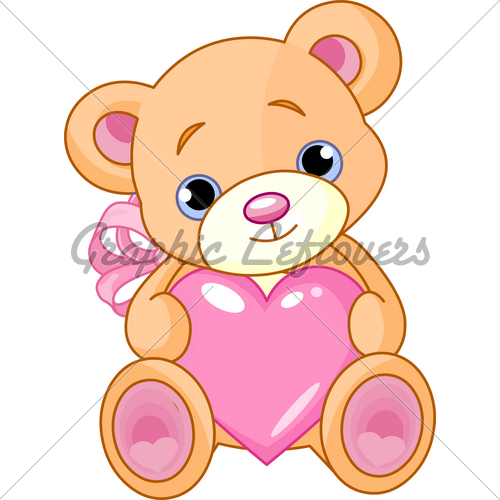 500x500 Teddy Bear Drawing With Heart