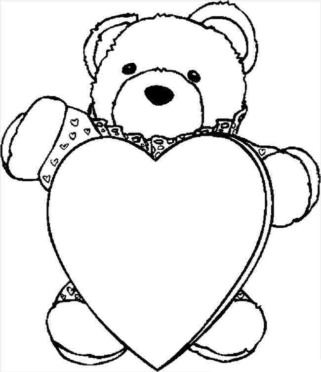 650x753 Valentine Bear Black And White Clipart