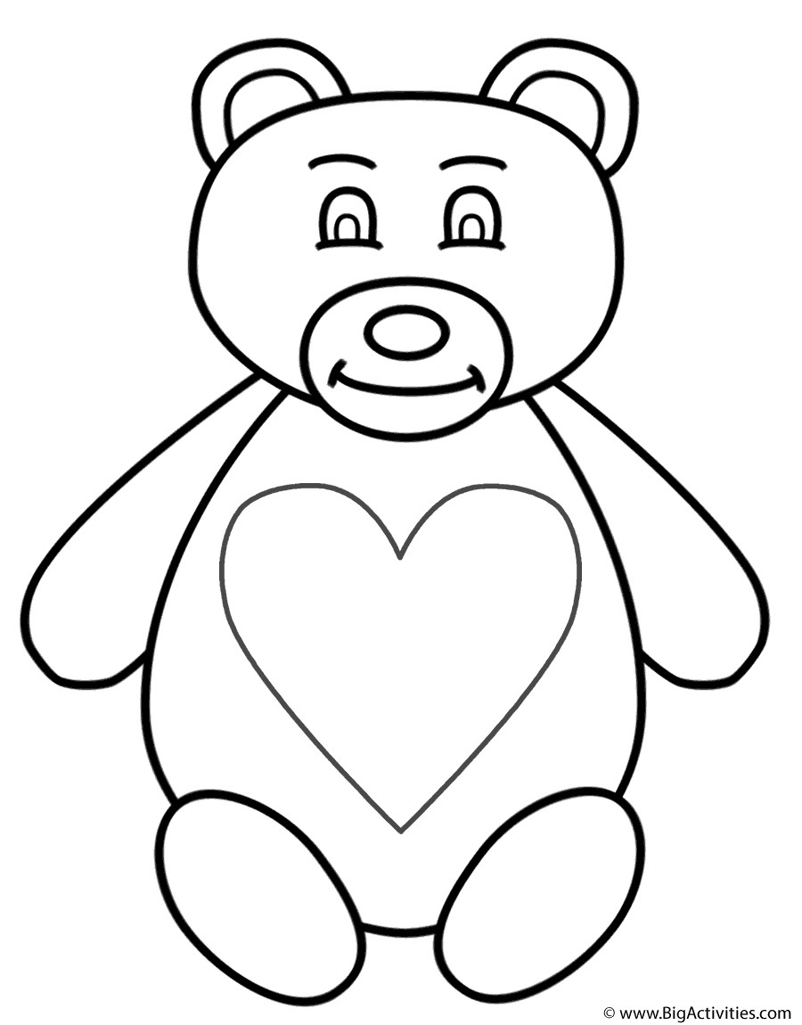 900x1150 Teddy Bear Drawing With Heart Teddy Bears Drawing