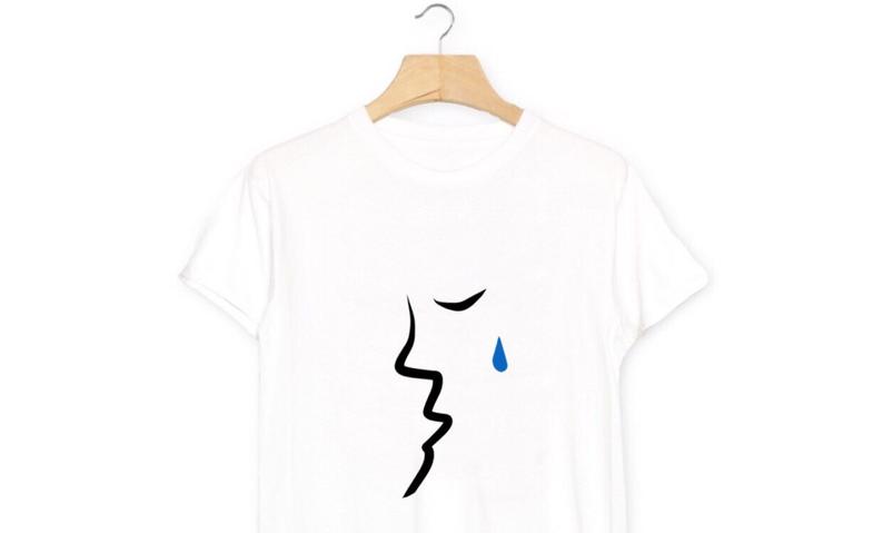 794x479 Face Abstract T Shirt Cry Baby Crying Line Drawing Doodle Etsy