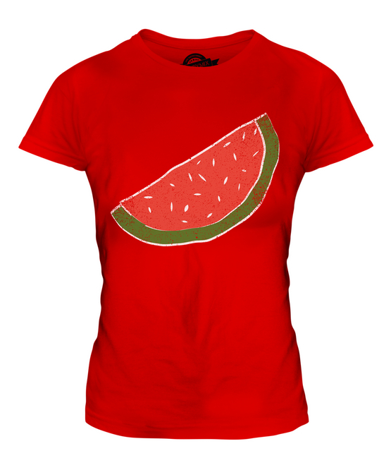 555x666 Grunge Melon Slice Ladies T Shirt Tee Top Gift Sketch Drawing Ebay