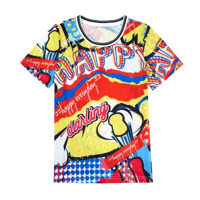 400x400 T Shirt Colorful Tshirt Women Beautiful Happy Drawing Letter