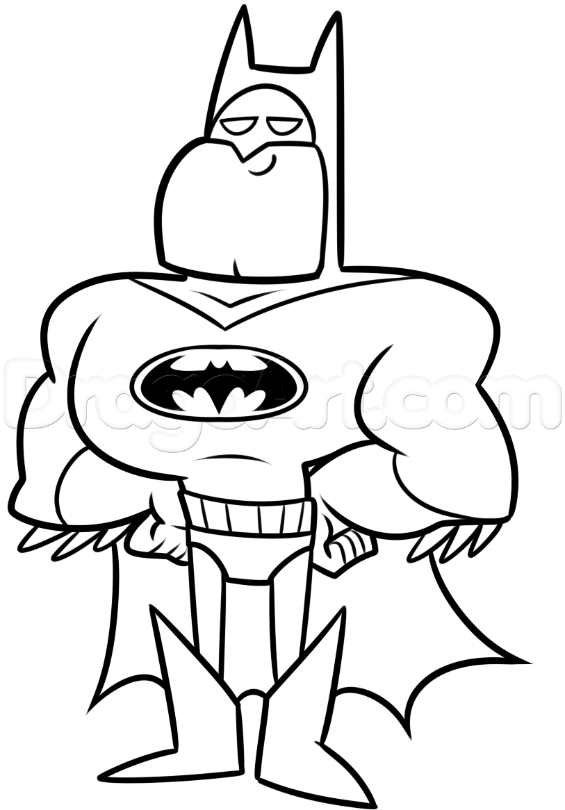 813x1166 How To Draw Batman From Teen Titans Go, Step
