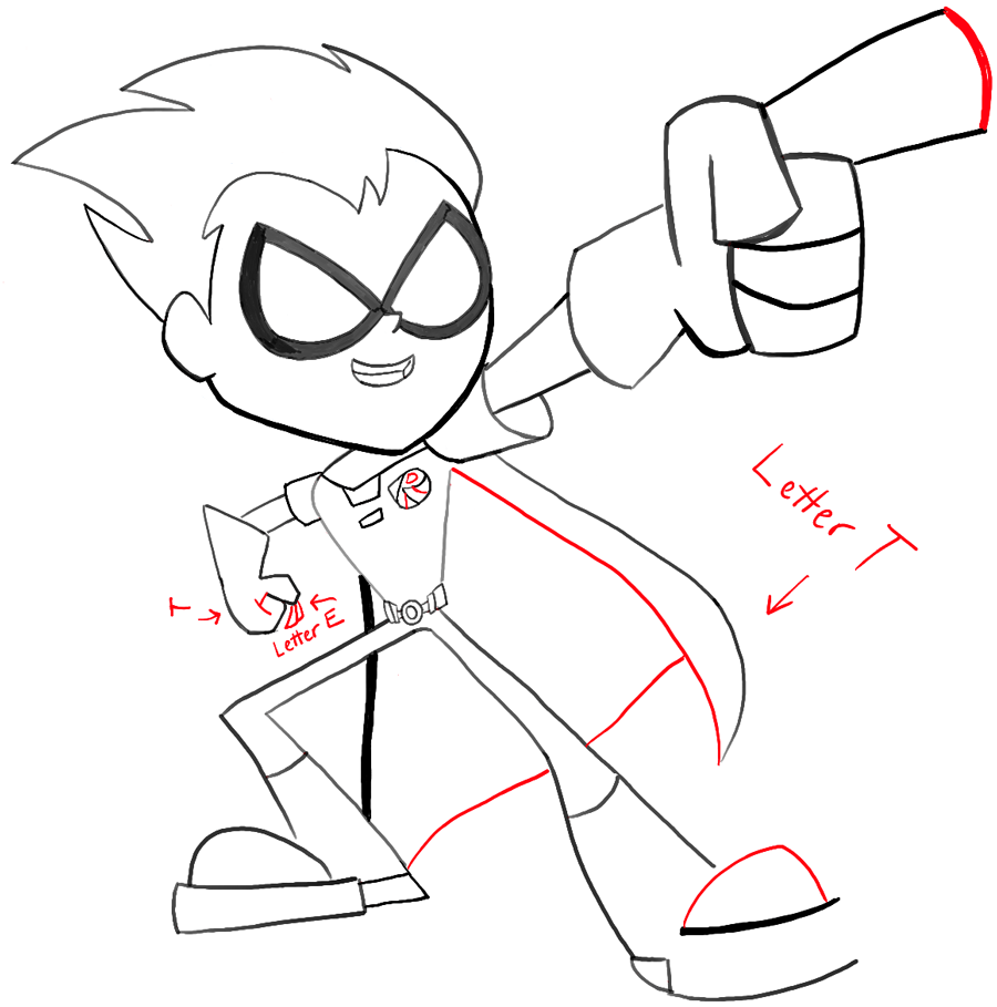 900x909 How To Draw Robin From Teen Titans Go With Easy Steps Tutorial