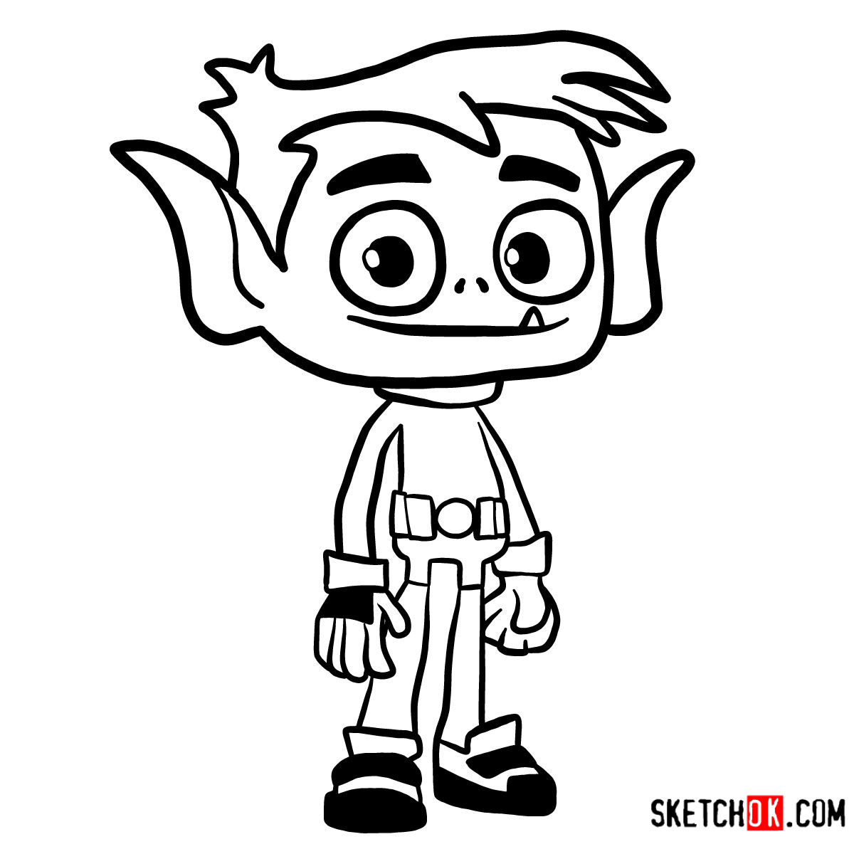 1200x1200 How To Draw Beast Boy Chibi Teen Titans