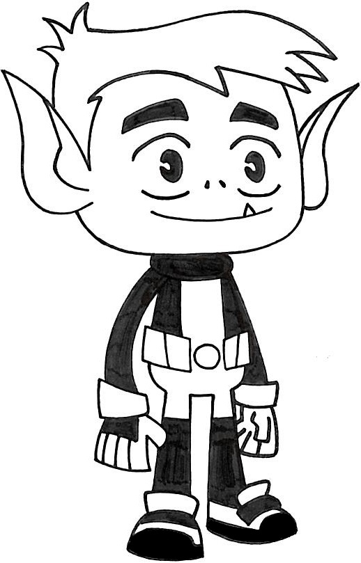 518x809 How To Draw Raven And Beast Boy