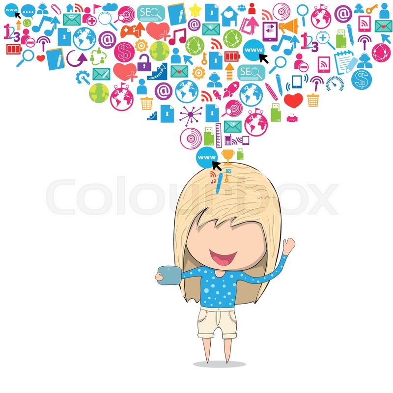 800x800 Teenage Girl Happy Template Design Stock Vector Colourbox