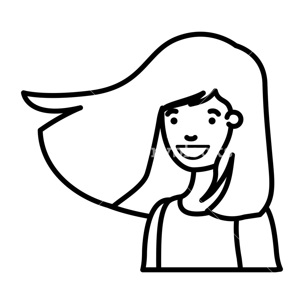 1000x1000 Teenager Girl Avatar Character Vector Illustration Design Royalty