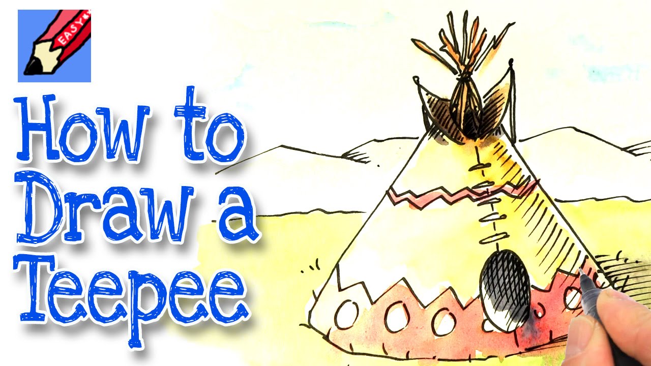 1280x720 how to draw a tipi or teepee real easy