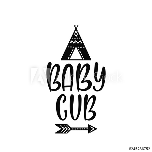 500x500 Inspirational Vector Lettering Phrase Babu Cub Hand Drawn Kid