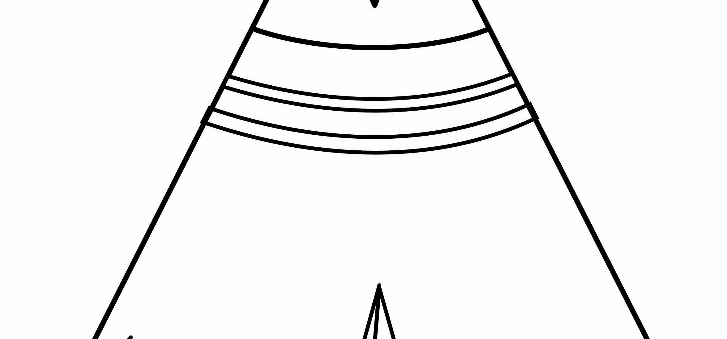 2357x1100 Teepee Drawing Coloring Pages