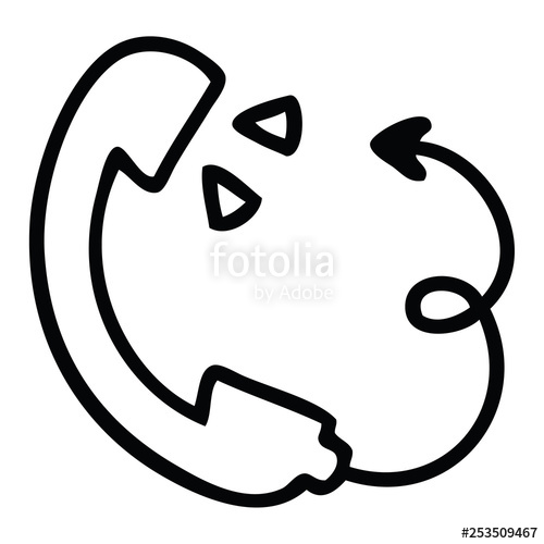 500x500 Line Drawing Cartoon Telephone Receiver Stock Image And Royalty