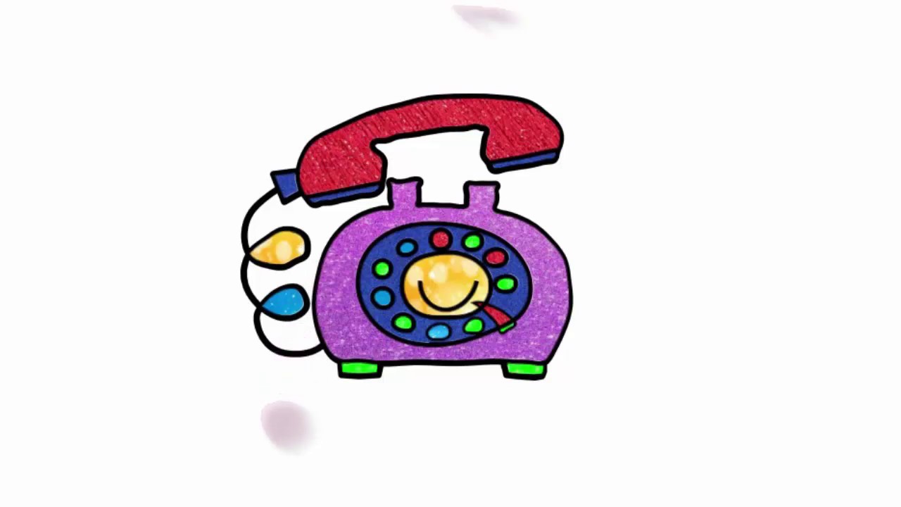 1280x720 Hello ! Telephone Line Drawing For Learn Colors And Increase