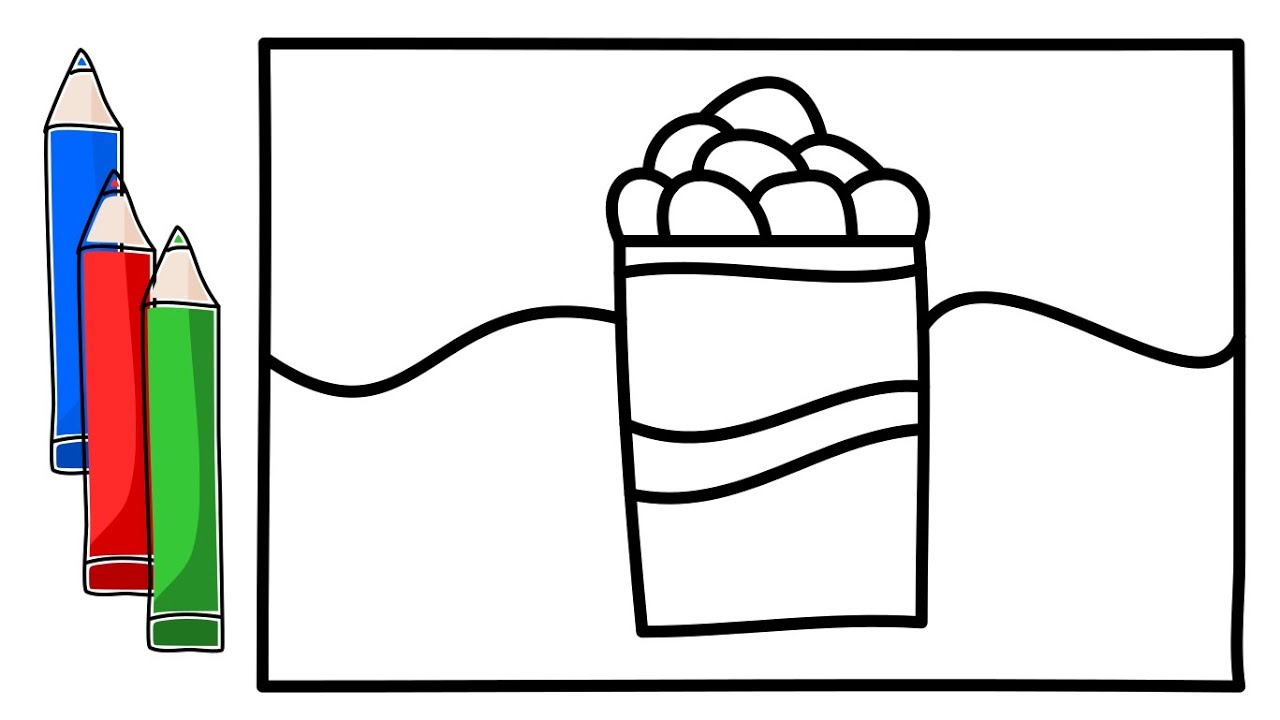 1280x720 How To Drawing And Coloring A Glass Ice Cream Telephone Cake
