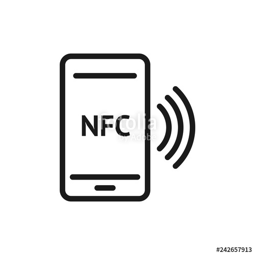 500x500 nfc smartphone signal linear icon nfc phone thin line