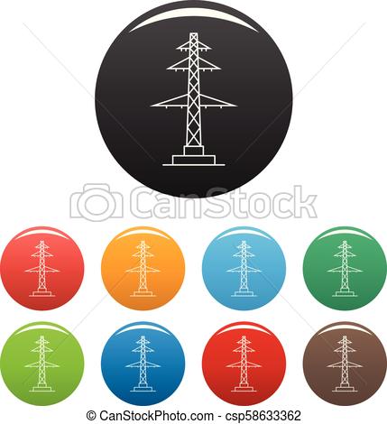 429x470 telephone pole icons set color vector telephone pole icon