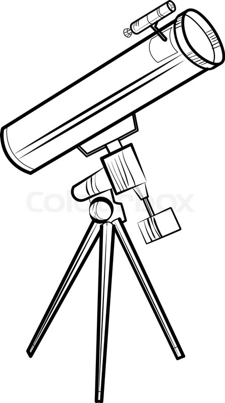 446x800 Hand Drawn Sketch Telescope Icon Stock Vector Colourbox