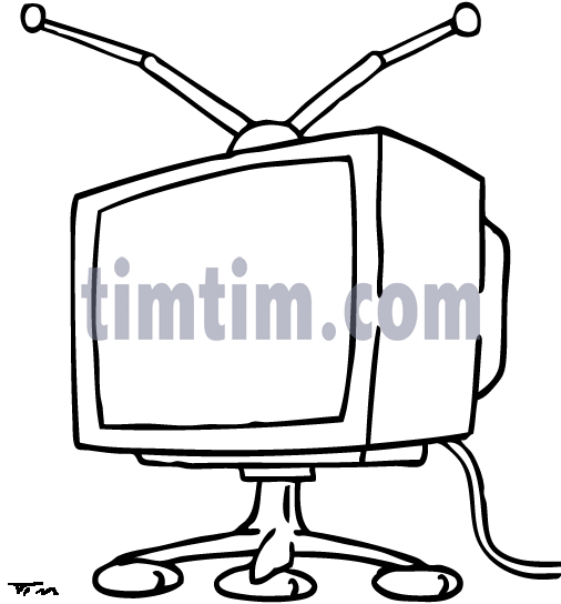 506x544 Free Drawing Of Television Bw From The Category Building Home