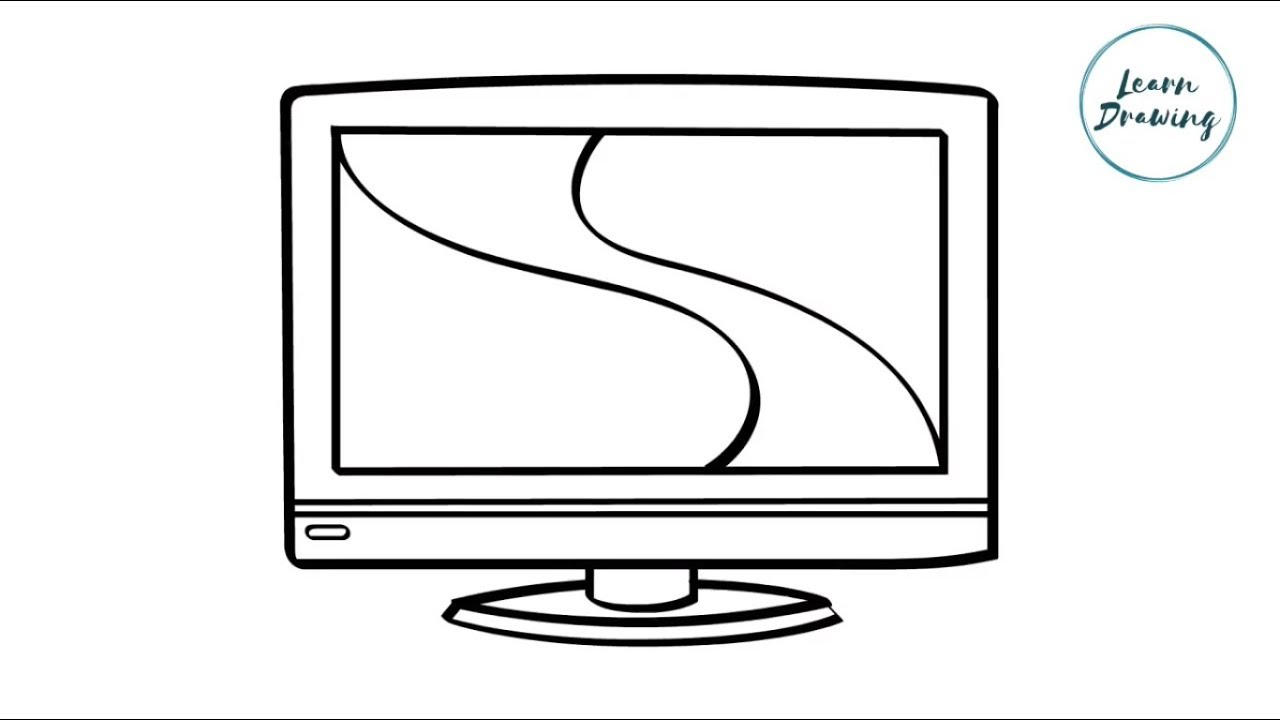 1280x720 How To Draw A Television Step