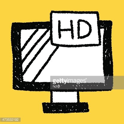 416x416 Television Doodle Drawing Premium Clipart
