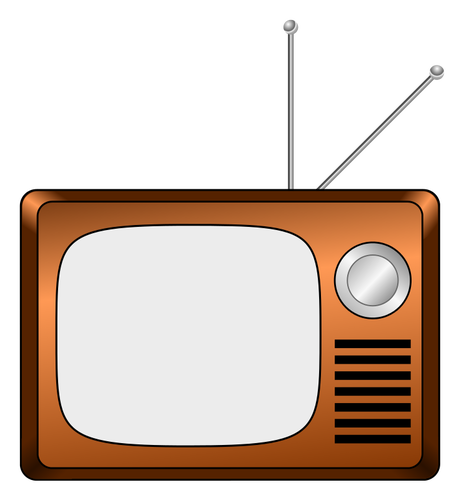464x500 Vector Drawing Of Wooden Tv Set