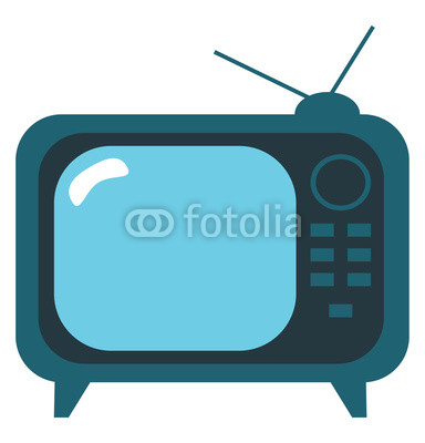 384x400 Clipart Of An Old Fashioned Television Set Vector Color Drawing