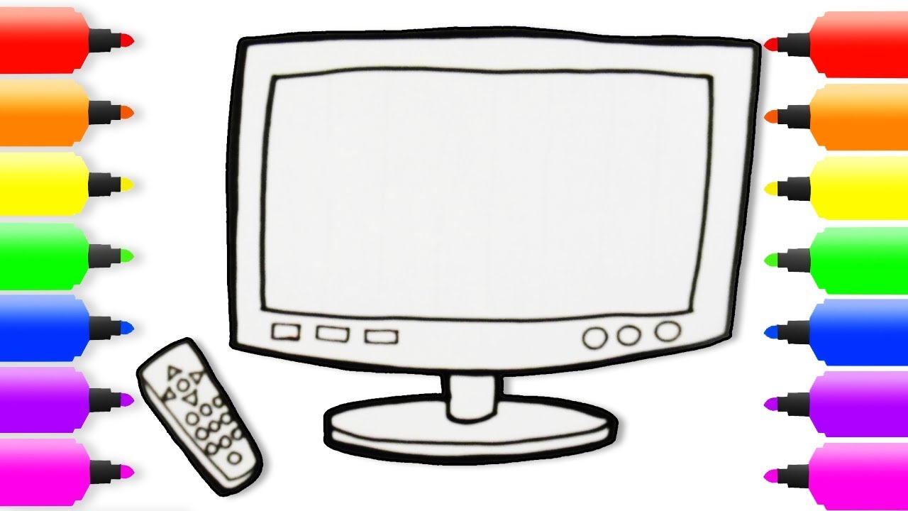 1280x720 Television Drawing Coloring Draw Tv New Pages
