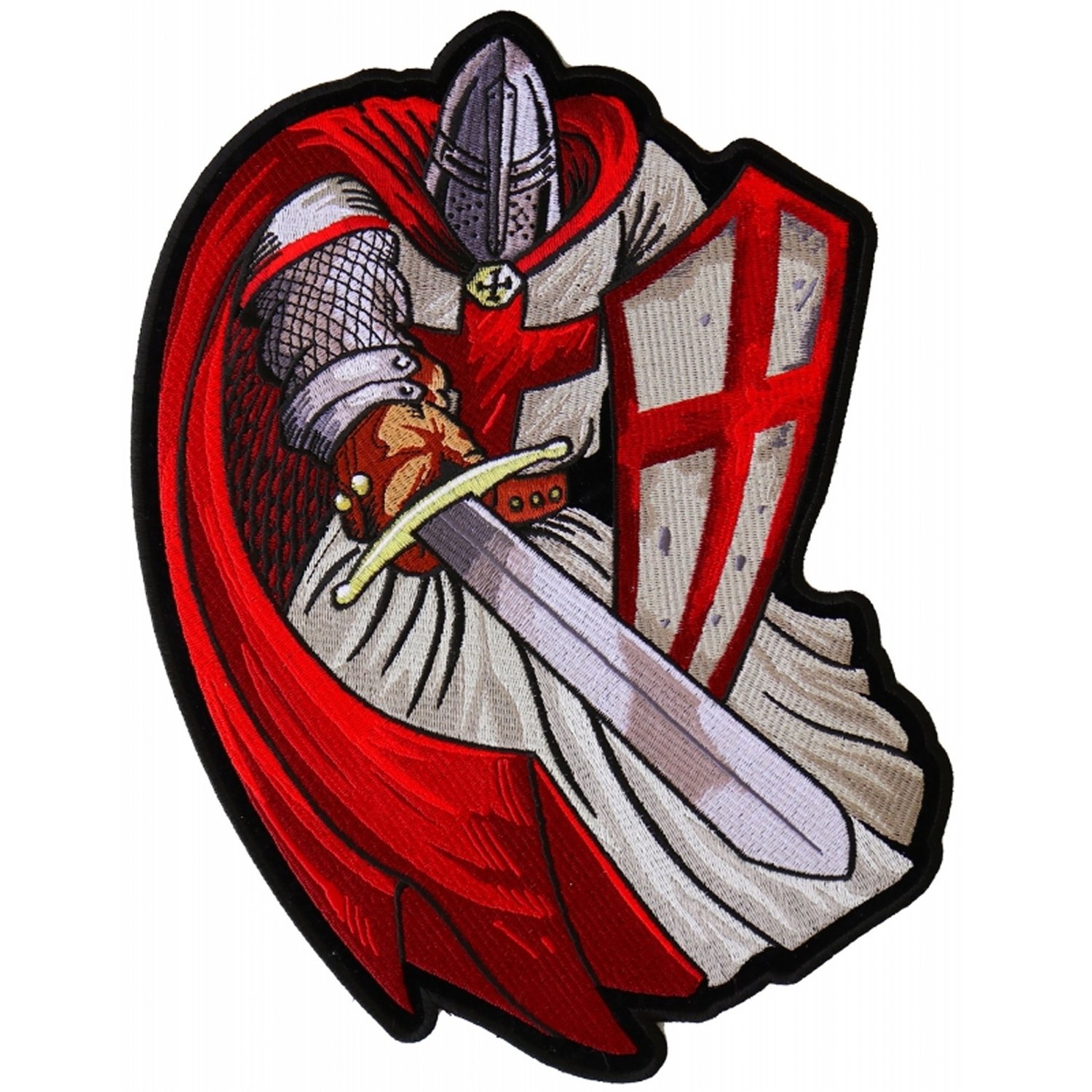 1500x1500 Red Cape Templar Knight Embroidered Large Biker Back Patch Lrg